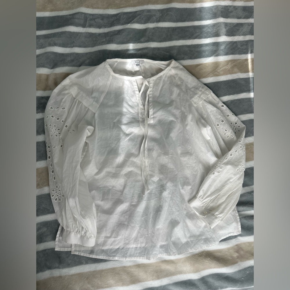 Rails White Tie-Front Blouse